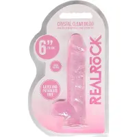Realrock - realistisk dildo - genomskinlig rosa - 15 cm