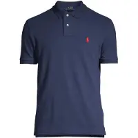 Ralph Lauren för män. 710782592008 Piké pikétröja i marinblå färg (S), Casual, Bomull, Kort ärm, Marino