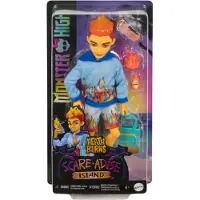 Monster High Scare-adise Island Heath Burns Docka med Flammig Hoodie, Badshorts & Strandaccessoarer