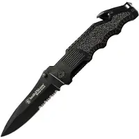 Smith & Wesson Border Guard Swbg1s Serrated Folder Fickkniv