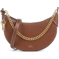 Ralph Lauren för kvinnor. 428977210002 Polo ID miniväska i läder med brun kedja (OSFA), Casual, Hud