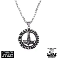 Northern Viking Jewelry Rytande Drake Thors Hammare halsband NVJRS108