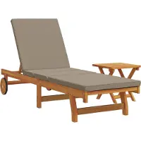 vidaXL Solstol Reclining 1-person 2 pcs Brun Massivt Akaciaträ