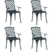 vidaXL Trädgård Stol 4 pcs Grön 61 x 60,5 x 93cm Aluminium