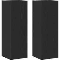 vidaXL Vägg TV Skåp 2 pcs Svart Ek 30,5 x 28,5 x 90 cm Konstruerat trä
