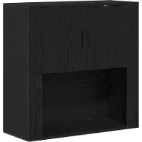 vidaXL Väggskåp med hylla Svart ek 80 x 33 x 80 cm Konstruerat trä
