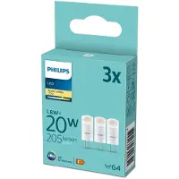Philips - Halogenlampa / LED-lampa - form: kapsyl - glaserad finish - G4 - 1.8 W (motsvarande 20 W) - varmt vitt ljus - 2700 K (paket om 3)