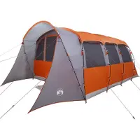 vidaXL Familjetält med tak Grå och orange 576 x 325 x 213 cm