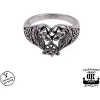 Northern Viking Jewelry Heart Wolf ring NVJ-H-SO018-180