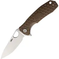 Honey Badger Knives Large Leaf Linerlock Tan