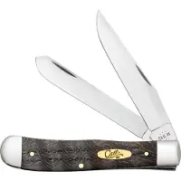 Case Knives Case Trapper 14000 Smooth Black Curly Oak Wood 7254 SS, pocket knife
