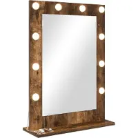vidaXL Smink Spegel Rökt ek 70 x 50 x 18 cm Glas och konstruerat trä
