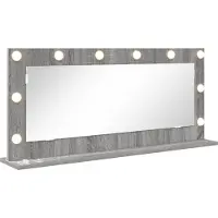 vidaXL Smink Spegel med LED -remsljus Grå Sonoma 100 x 45 x 18 cm