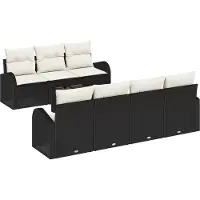 vidaXL Trädgårdsoffset Svart 55 x 55 x 37 cm konstrotting