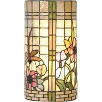 Clayre & Eef Vägglampa HANNAH, dimbar, Multifärgad, Vardagsrum / matsal, Glas, Tiffany, Vägglampa, vägglampa inomhus