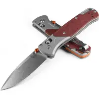 Benchmade Bugout 535-09 Stonewashed CPM S90V, Gray Aluminum Redstone Richlite, pocket knife