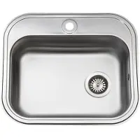 INTRA JUVEL diskbänk i rostfritt stål 550x480 mm (480x340) med blandarhål och manuell sil