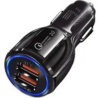 Mtp Products Quick Charge 3.0 30W Snabb Billaddare DC-681 - 2 x USB - Svart