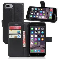 Mtp Products iPhone 7 Plus / iPhone 8 Plus Plånboksfodral med Stativ - Svart