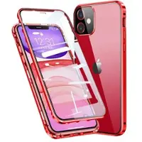 Mtp Products iPhone 11 Magnetisk Skal med Härdat Glas - Röd