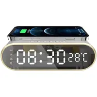 Mtp Products Multifunktionell Väckarklocka med Trådlös Uppladdning W628 - Silver
