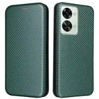 Mtp Products OnePlus Nord 2T Flipfodral - Kolfiber - Grön