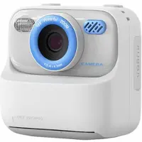 Mtp Products P79 Digitalkamera med direktutskrift för barn - dubbel lins, 1080P, 32GB - Vit