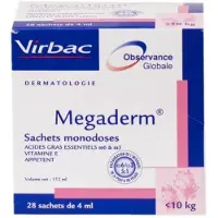 Virbac Megaderm Monodosering för hund och katt (upp till 10 kg) (28 påsar)