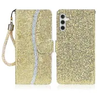Mtp Products Samsung Galaxy A16 Plånboksfodral med glitter - Guld