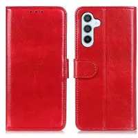 Mtp Products Samsung Galaxy S25/S24 Plånboksfodral med Magnetstängning - Röd