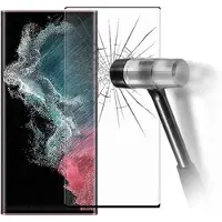 Mtp Products Samsung Galaxy S22 Ultra 5G Heltäckande Härdat Glas Skärmskydd - 9H - Svart