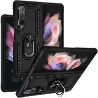 Mtp Products Samsung Galaxy Z Fold3 5G Hybrid Skal med Metall Stativ - Svart