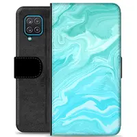 Mtp Products Samsung Galaxy A12 Premium Plånboksfodral - Blå Marmor