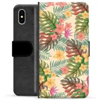 Mtp Products iPhone X / iPhone XS Premium Plånboksfodral - Rosa Blommor