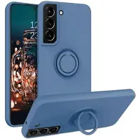 Mtp Products Samsung Galaxy S22 5G Liquid Silikonskal med Ringhållare - Blå