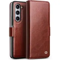 Qialino Samsung Galaxy Z Fold5 Classic Läder Plånboksfodral - Mörkbrun