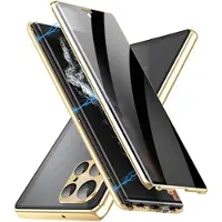 Mtp Products Samsung Galaxy S23 Ultra 5G Magnetiskt Skal med Härdat Glas - Privacy - Guld