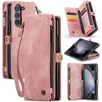 CASEME Samsung Galaxy Z Fold6 008 2-i-1 Multifunktionell Plånboksfodral - Rosa