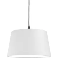QAZQA Modern pendellampa svart med vit skärm 45 cm - Pendant