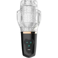 Funny Me Rocket Cup - masturbator med sug och vibration - transparent/svart