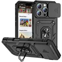 Mtp Products iPhone 16 Pro Hybrid Skal med Roterande Ring med Kameraskydd - Svart