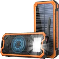 Mtp Products Solcells Powerbank/Trådlös Laddare YD-888W - 10000mAh - Orange