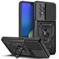 Mtp Products Samsung Galaxy A13 Hybrid Skal med Roterande Ring med Kameraskydd - Svart