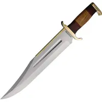 Rough Ryder Raiders Bowie RR2523, Satin Stainless Steel, Wooden Handle, fixed knife