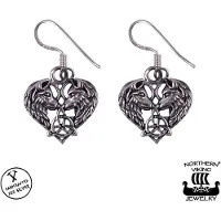 Northern Viking Jewelry Heart Wolf örhängen NVJKK038