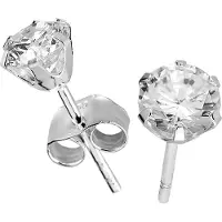 Silver Bar zirkon örhängen klar 7 mm 3765