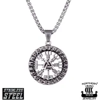 Northern Viking Jewelry Vegvisir Valknut halsband NVJRS115
