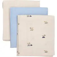 Pippi Baby Muslinfiltar - 3-pack - 70x70 cm - Himmelsk Blue - - 70x70 cm - Muslinfilt