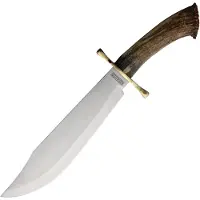 Rough Ryder Crown Stag Bowie RR2590, Satin Stainless, Antler, fixed knife