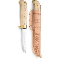 Marttiini Lynx Golden 160014, Satin Stainless Steel, Golden Guard, Curly Birch outdoor knife